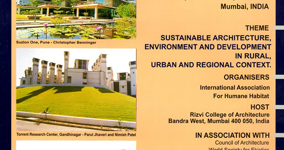 Presentation at the 17th international conference on Human Habitat, in Mumbai